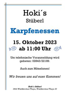 Hoki's Stüberl Karpfenessen @ Hoki's Stüberl